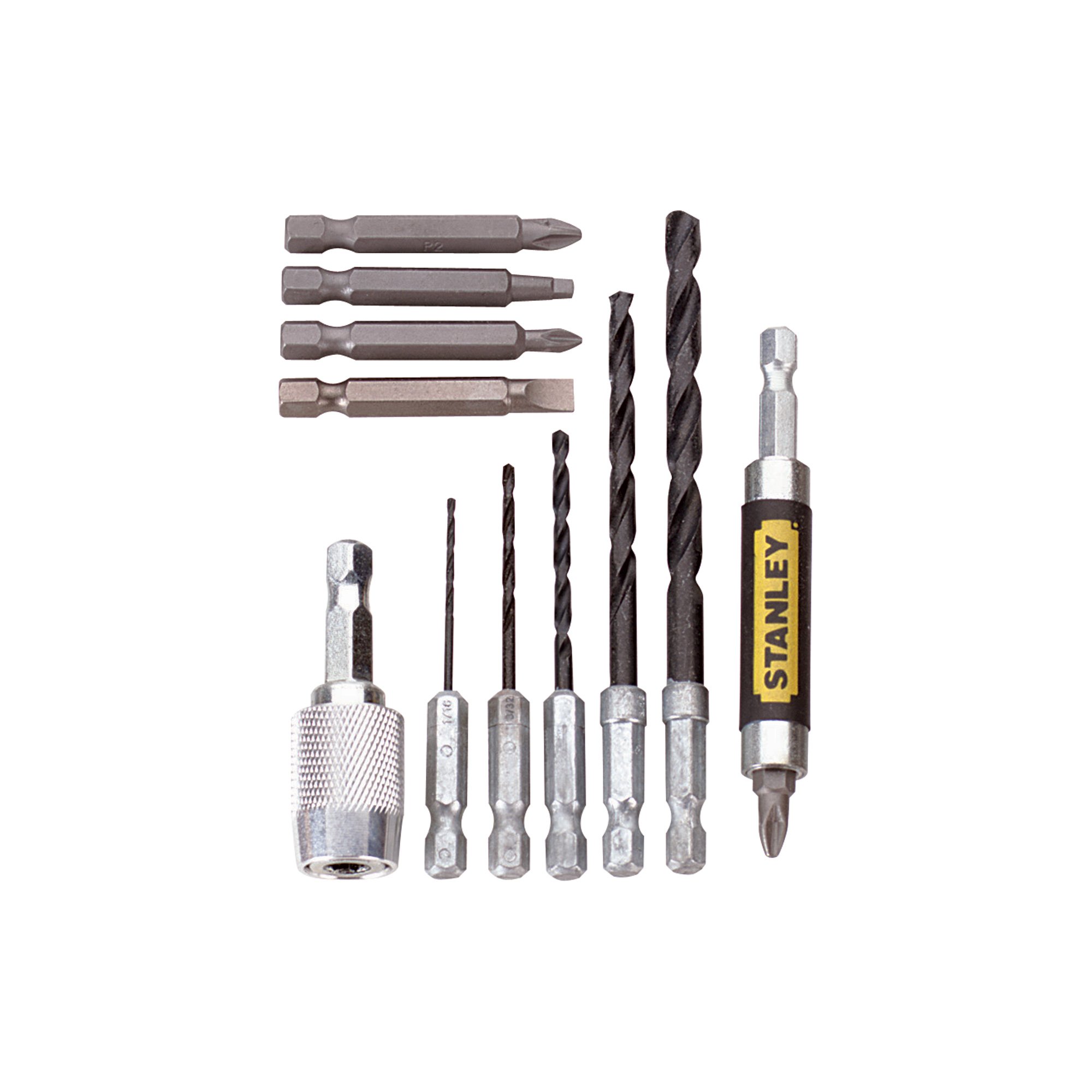 Stanley Drill Bit Set — 12 Piece, 1/4in. Size